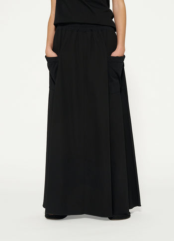 A-line maxi skirt | black