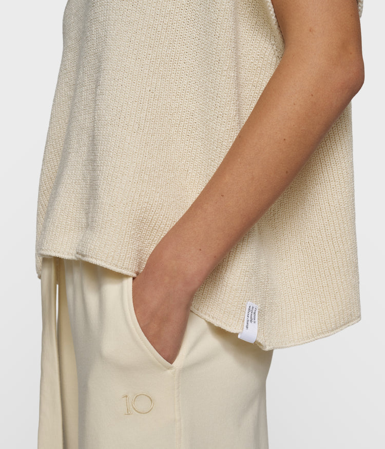 cotton knit top | soft vanilla