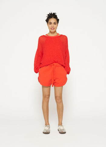 sweater thin knit | poppy red