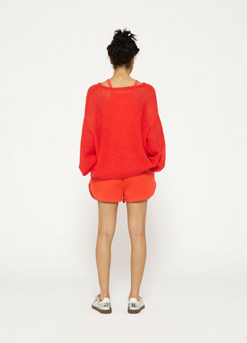 sweater thin knit | poppy red