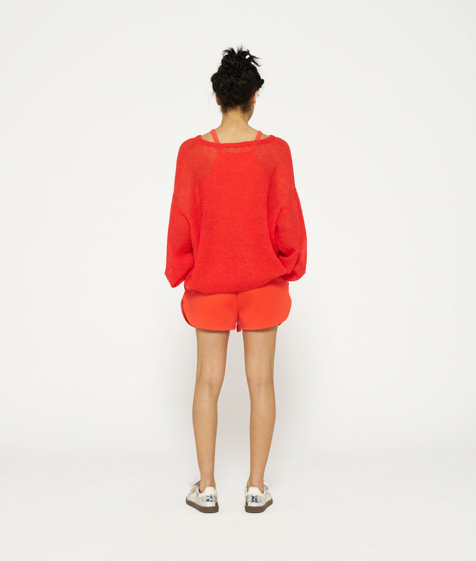 sweater thin knit | poppy red