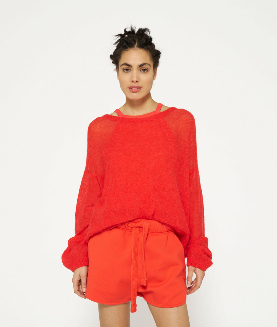 sweater thin knit | poppy red