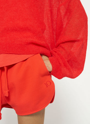 sweater thin knit | poppy red