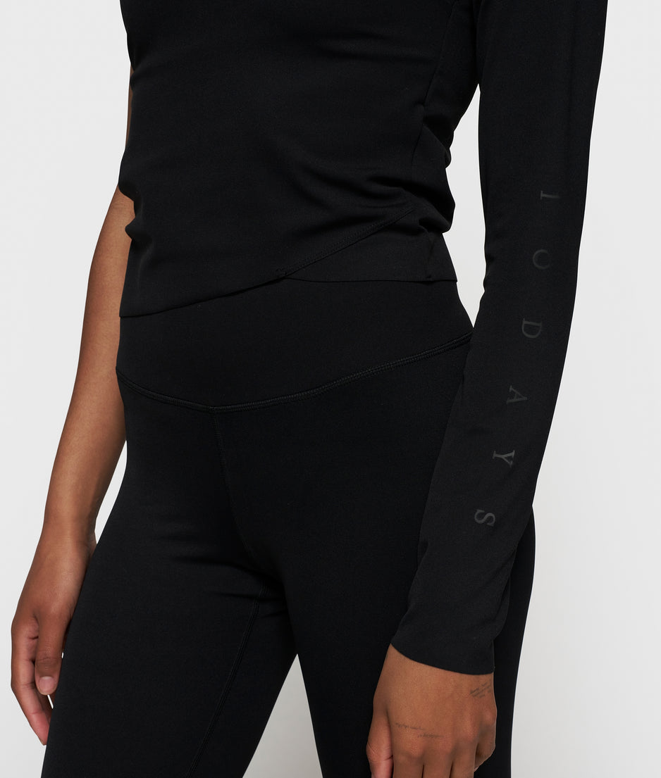 one shoulder top | black