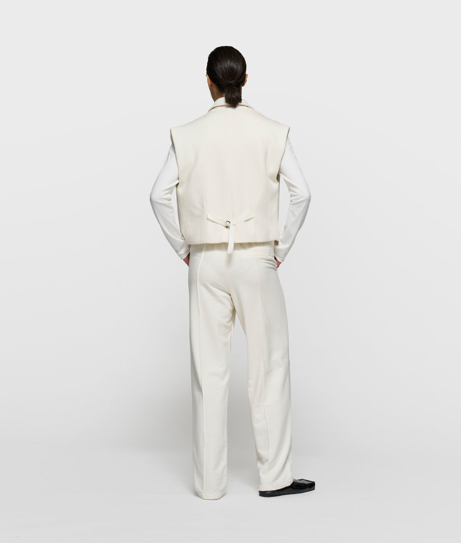 sleeveless blazer | pearl