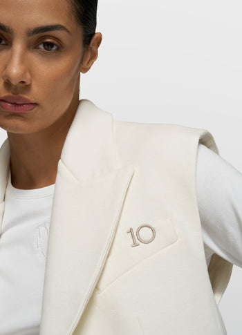 sleeveless blazer | pearl