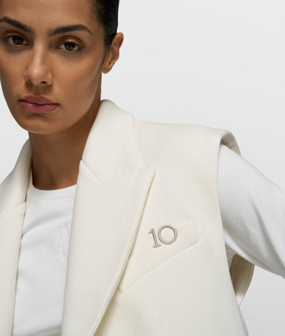 sleeveless blazer | pearl