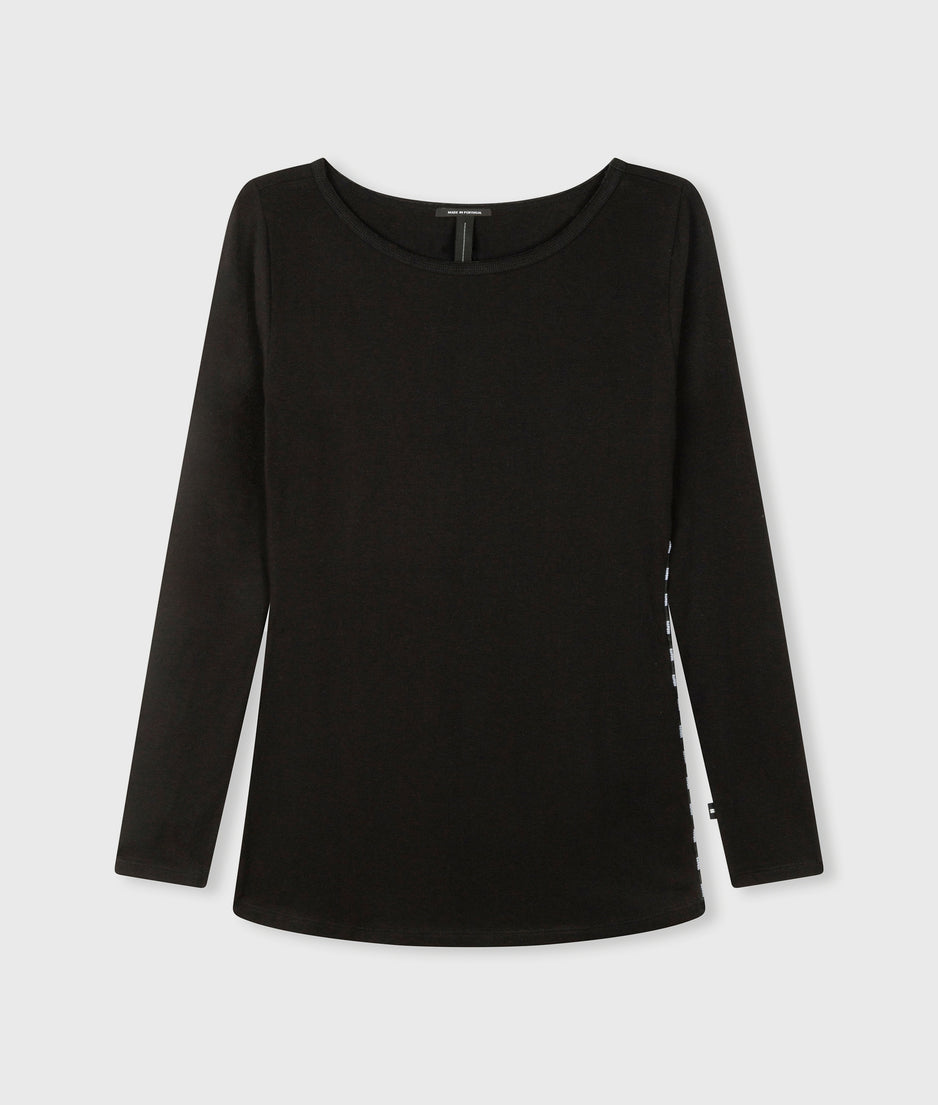 THE BOAT NECK TEE | black