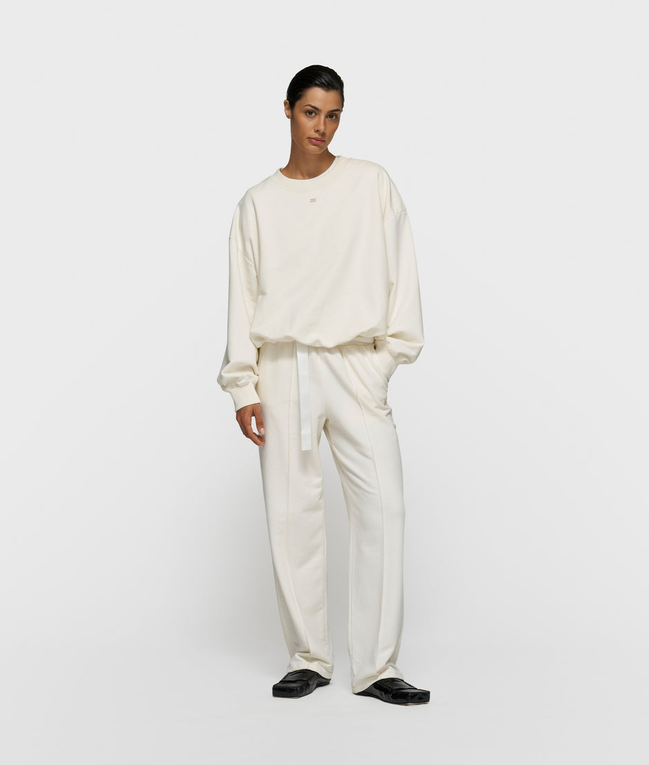 pleated sweater curly 10 | pearl