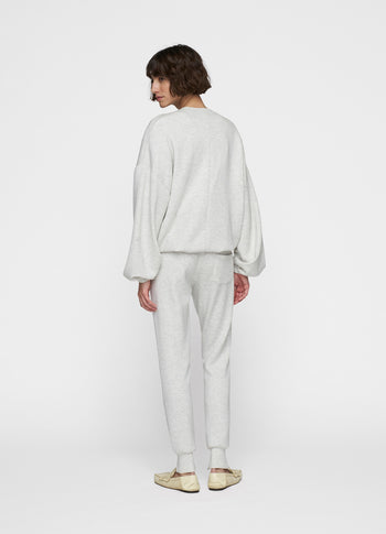 soft scuba cuff jogger | white grey melee