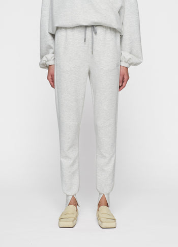 soft scuba cuff jogger | white grey melee
