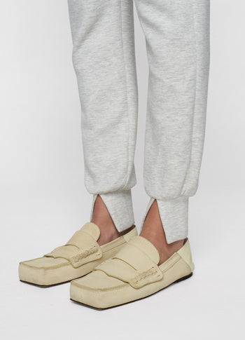 soft scuba cuff jogger | white grey melee