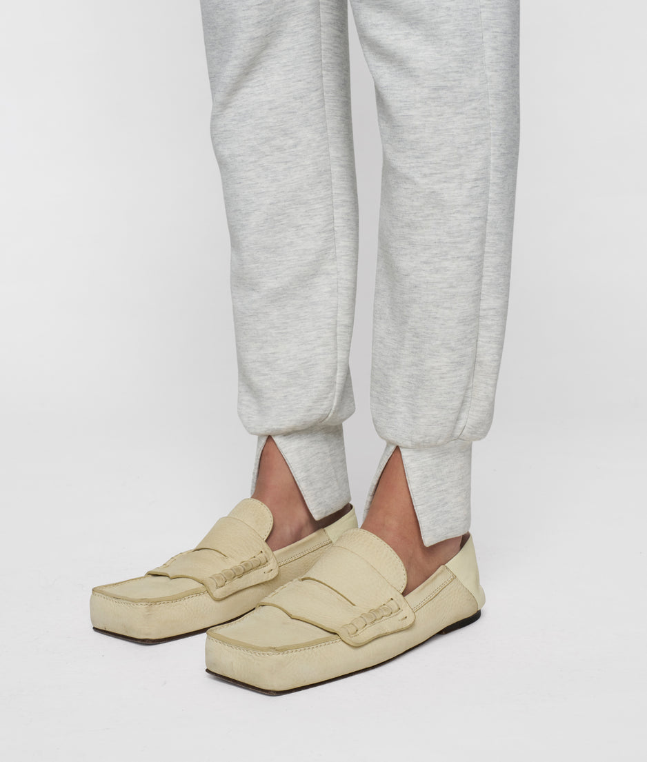 soft scuba cuff jogger | white grey melee