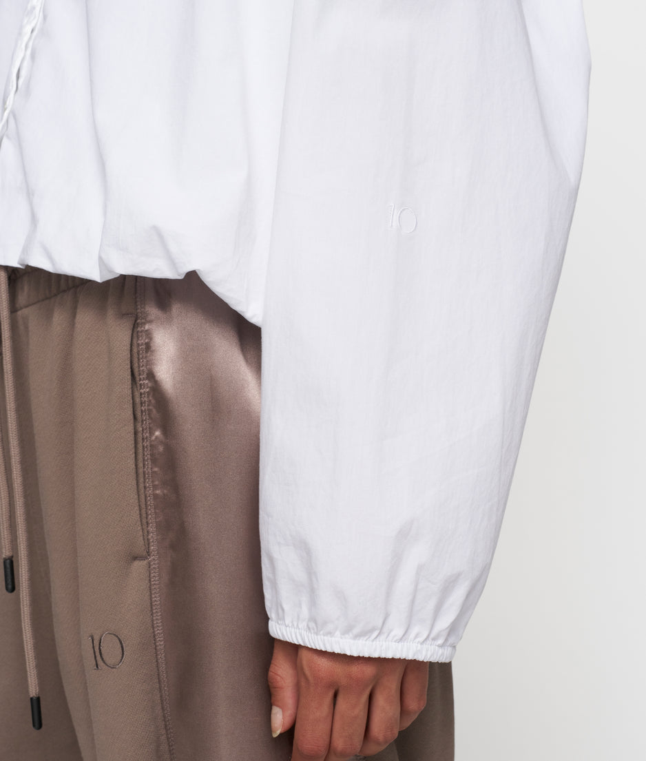 cropped smoking blouse | white