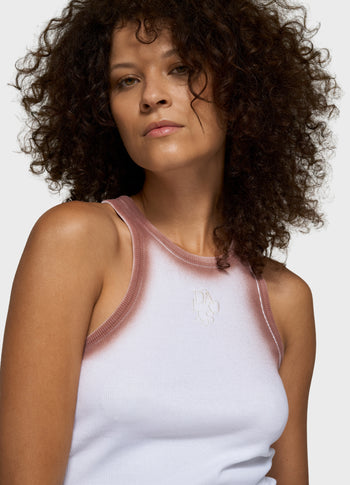 tank top rib spray | white