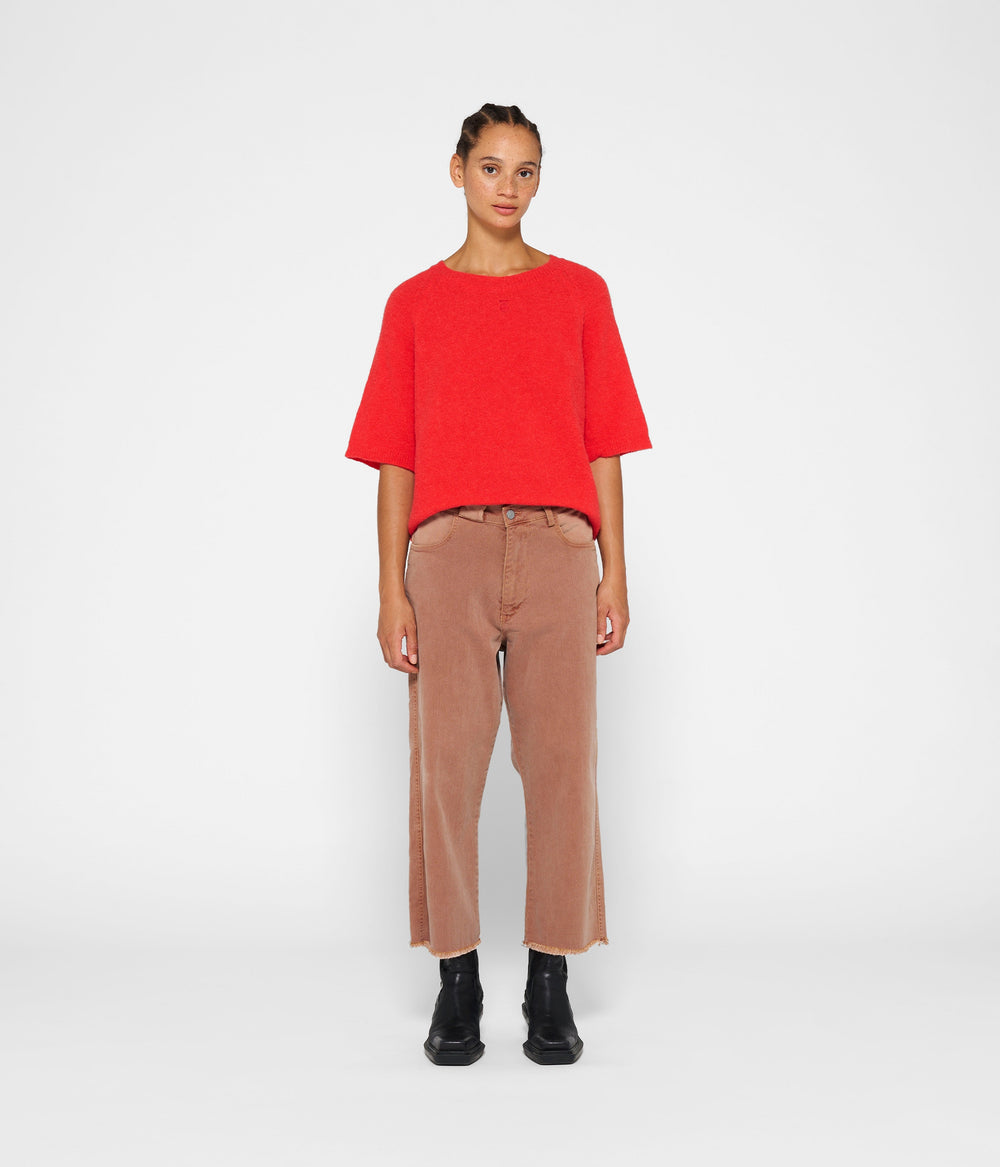 easy twill pants | saddle brown