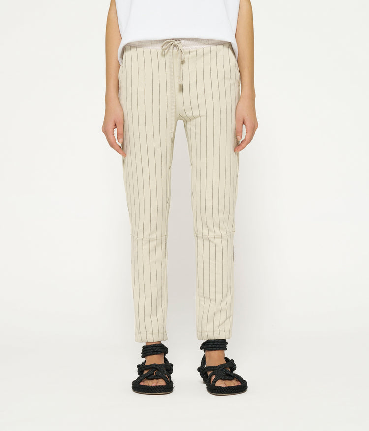 cropped jogger pinstripe | light safari