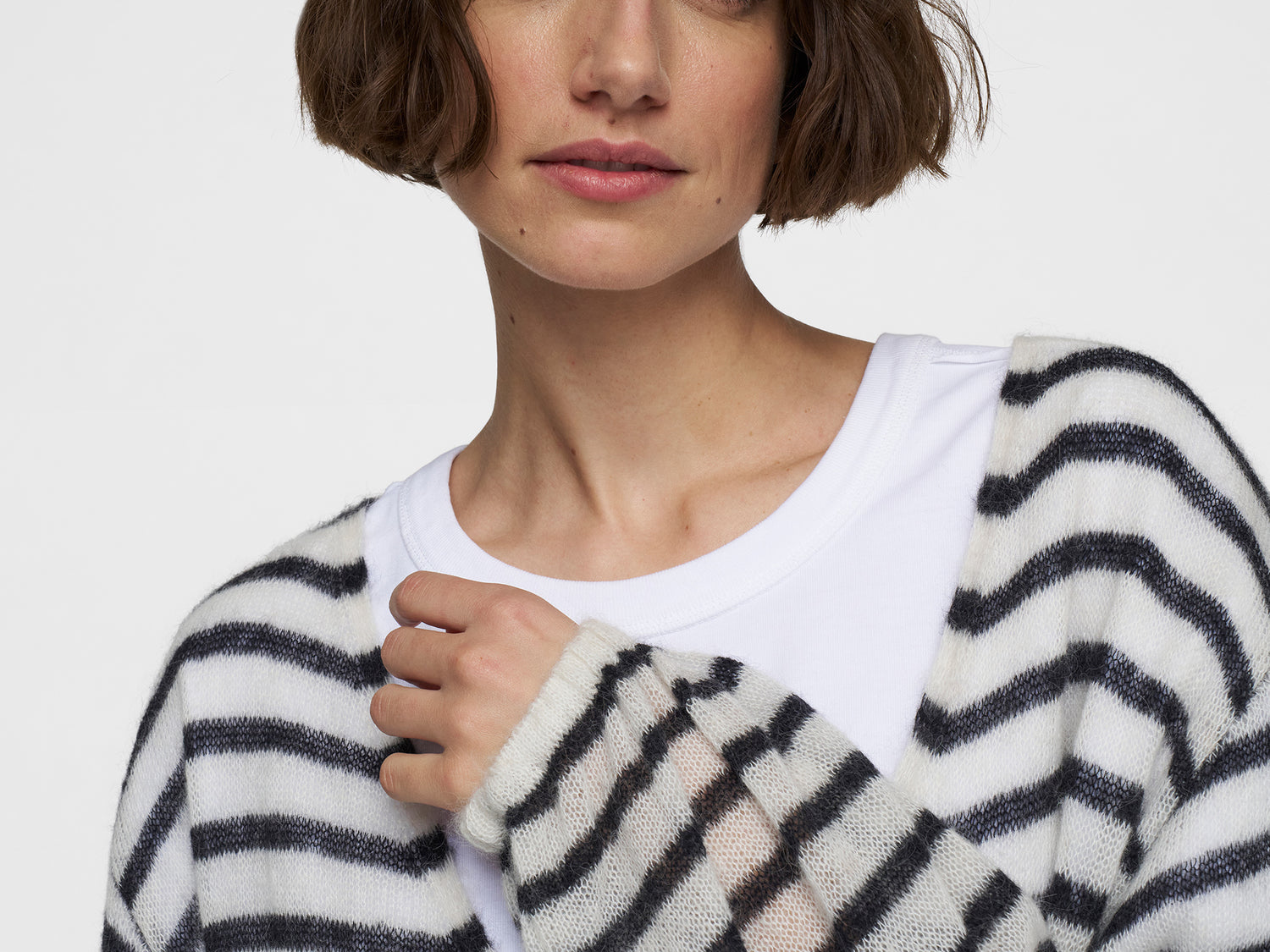 dance knit sweater stripes | ecru/black