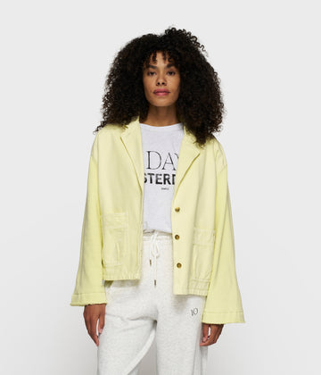 boxy jacket twill | pastel yellow