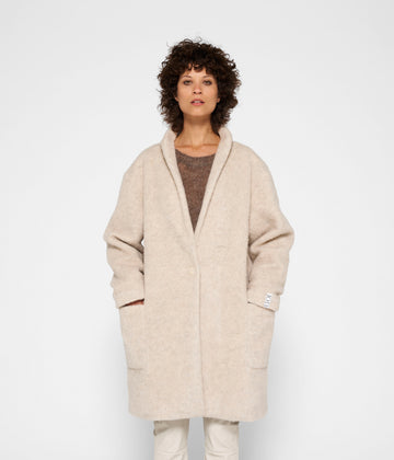 wool coat | ecru