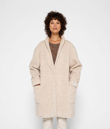 wool coat | ecru