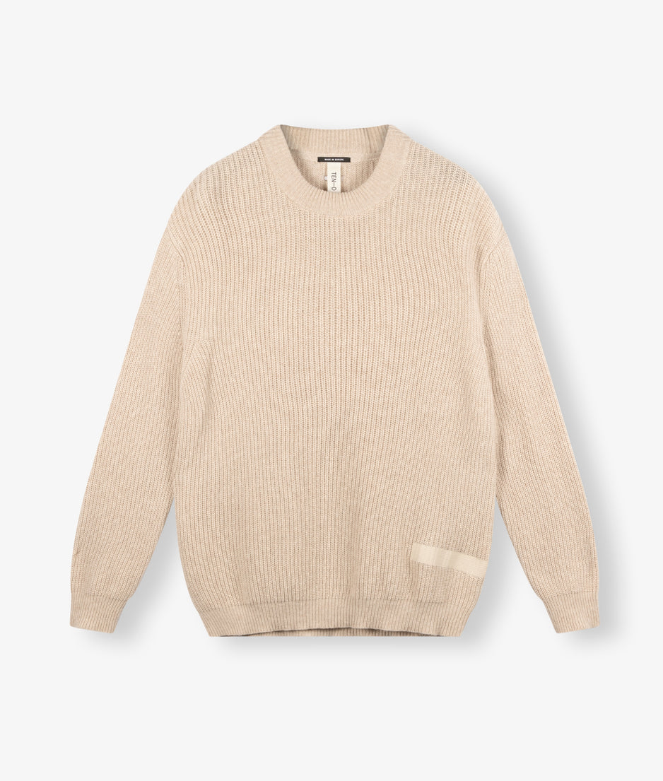 Wolf knitted jumper | oat