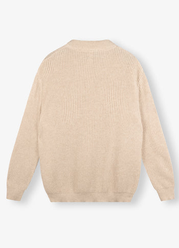 Wolf knitted jumper | oat