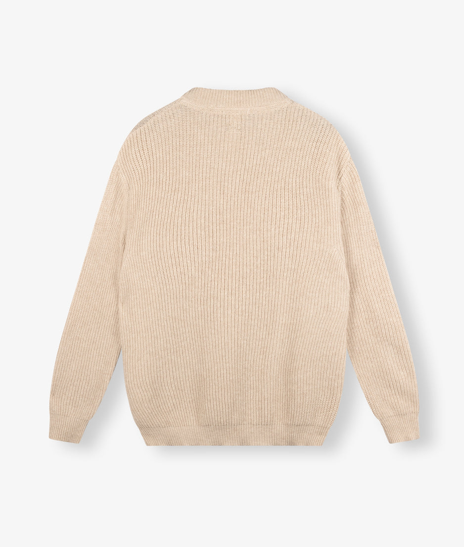 Wolf knitted jumper | oat