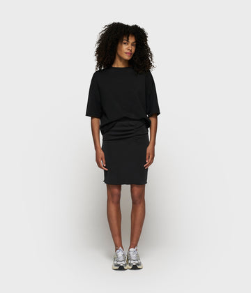 soft scuba gathering skirt | black