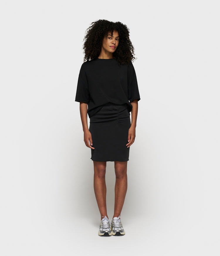 soft scuba gathering skirt | black