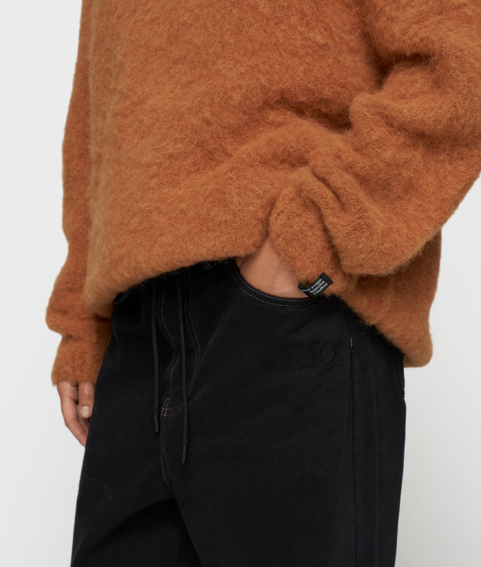 v-neck knit sweater | suede