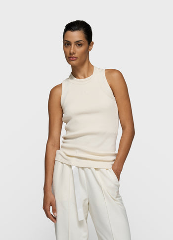 a-symmetric rib top | ecru