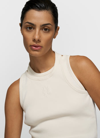 a-symmetric rib top | ecru