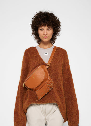 bumbag fringe | saddle brown