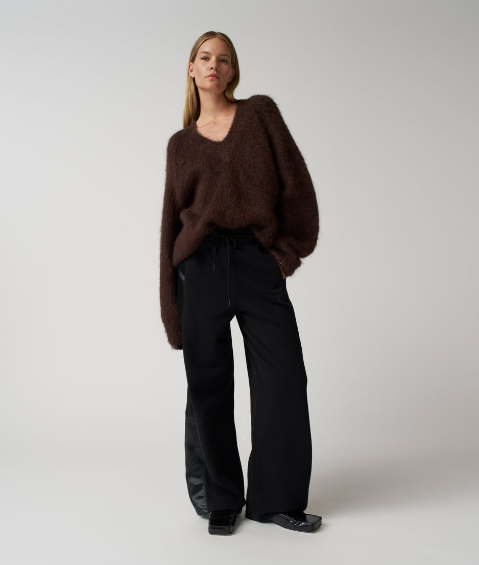 western jogger satin | black