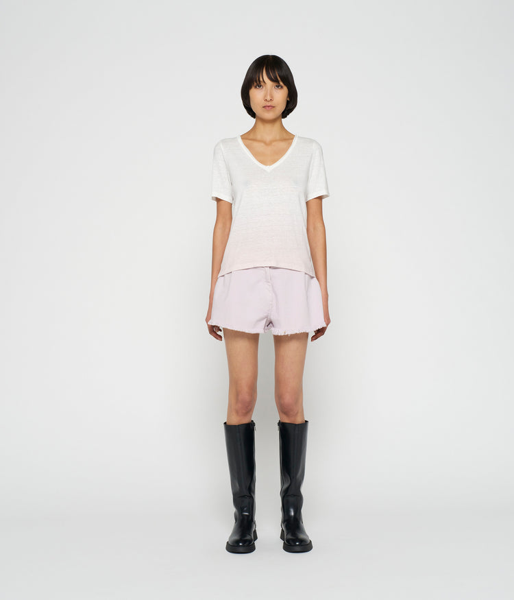 linen tee dip dye | pale lilac