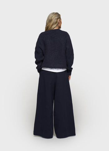 wide pants twill | dark navy
