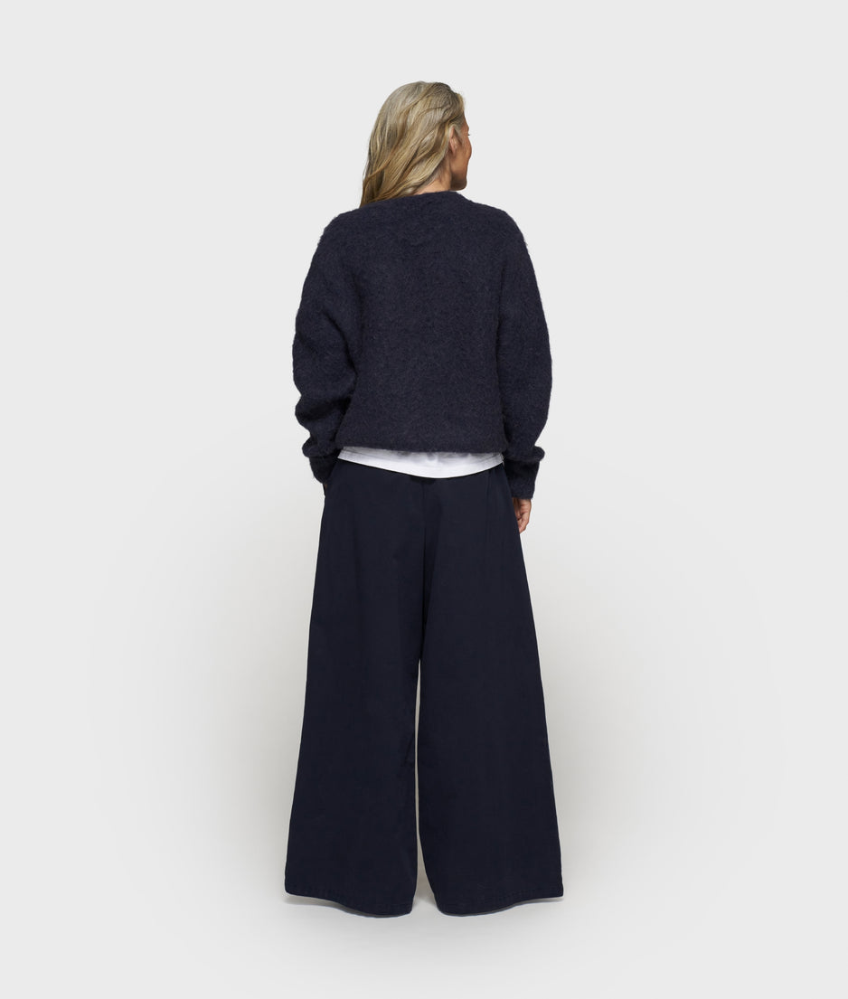 wide pants twill | dark navy