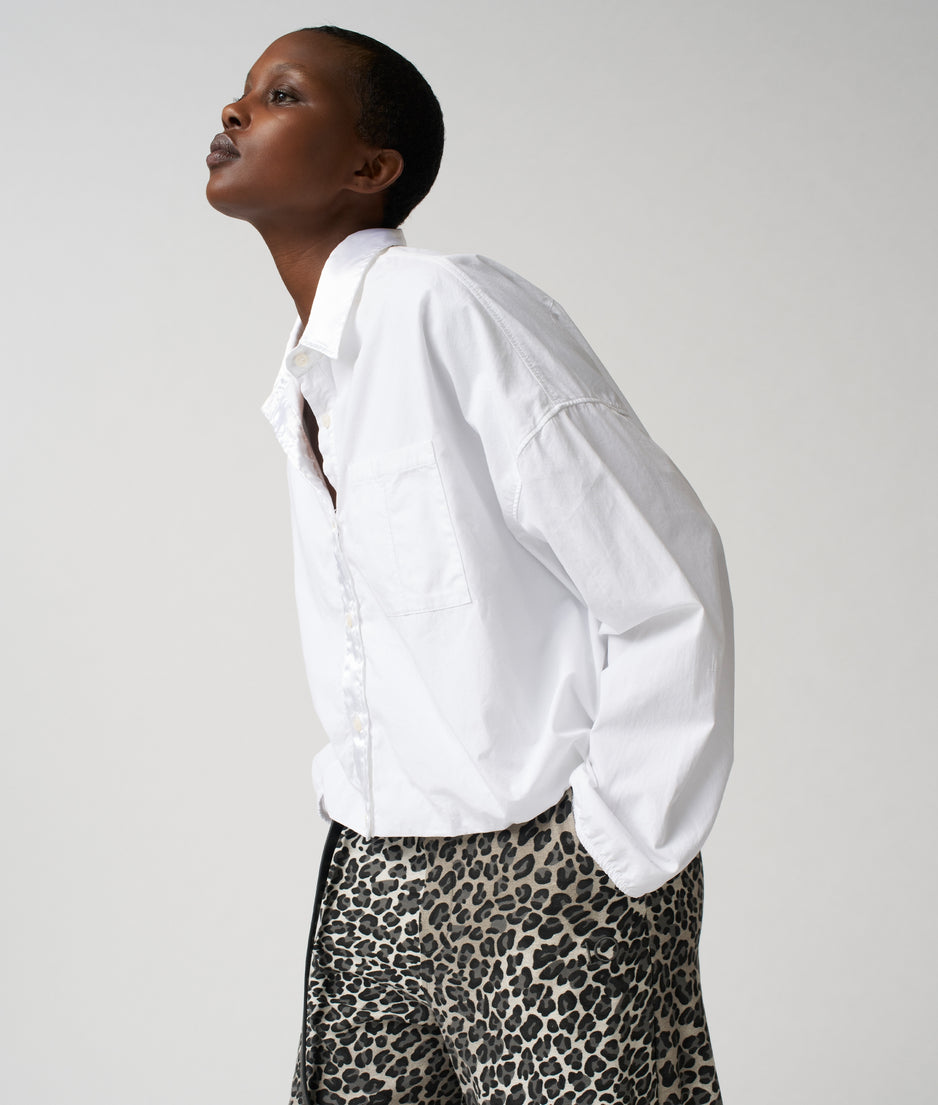 cropped smoking blouse | white