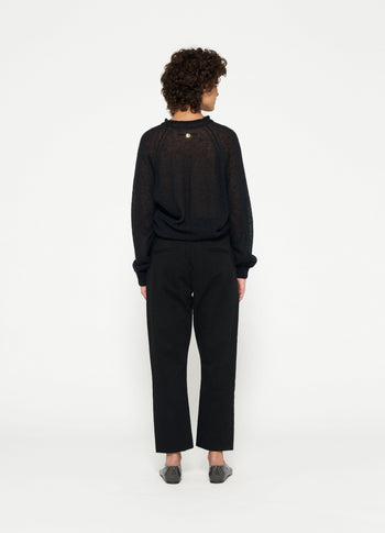 washed statement chino | black