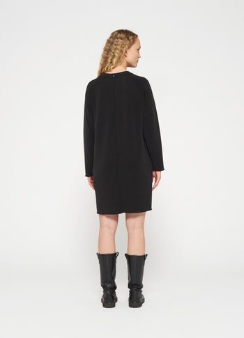 longsleeve midi dress scuba | black