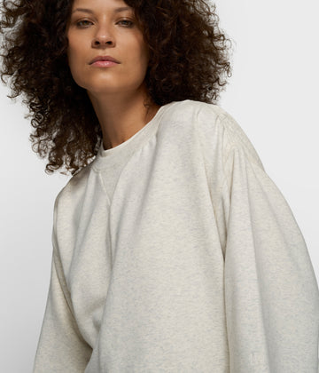 shoulder gathering tee | soft white melee