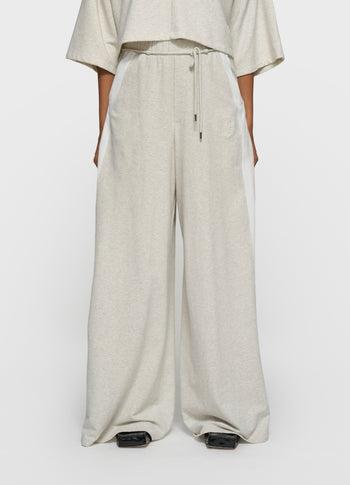 super wide leg jogger | soft white melee