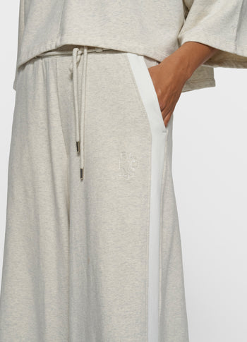 super wide leg jogger | soft white melee