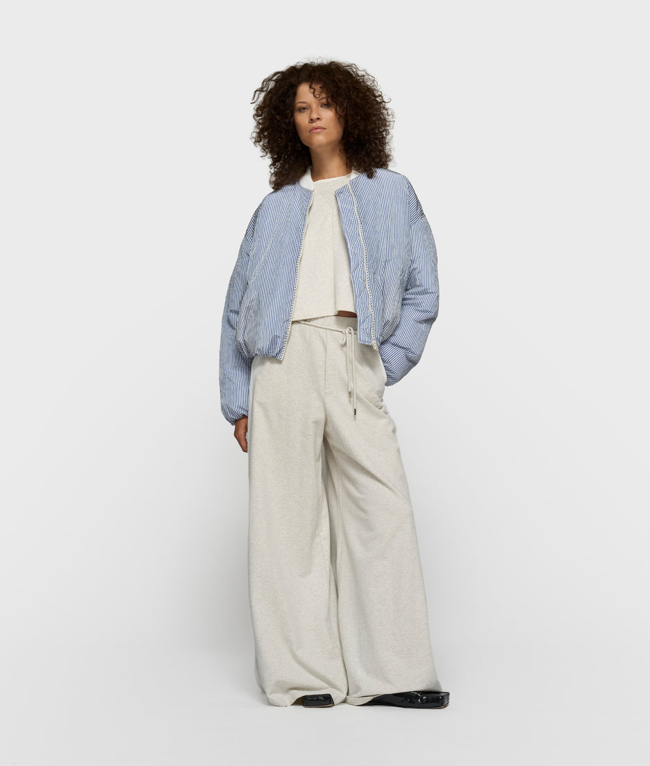 bomber jacket stripes | white/blue