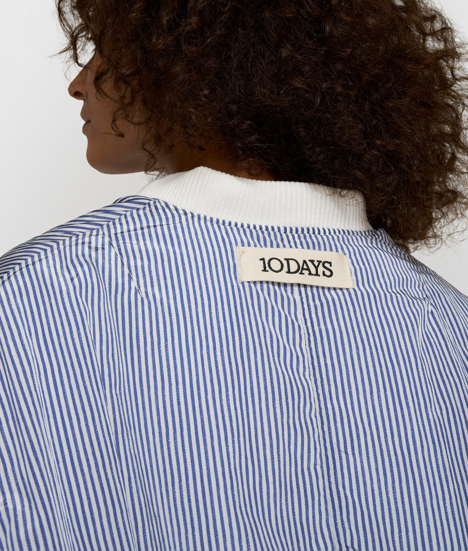 bomber jacket stripes | white/blue