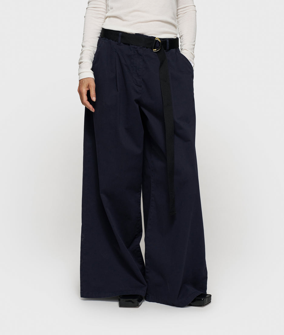 wide pants twill | dark navy