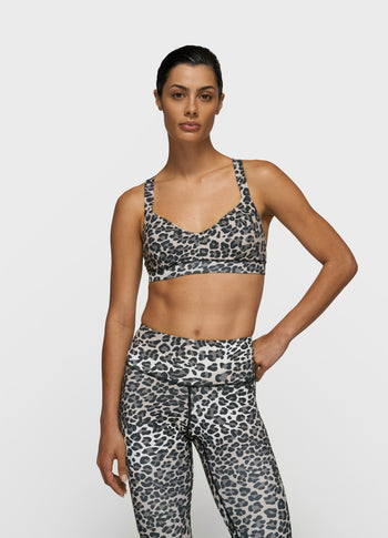 sporty bra leopard | ecru