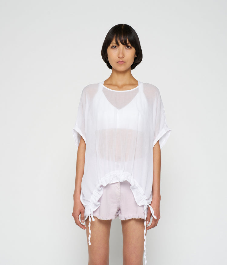 shortsleeve blouse voile | white