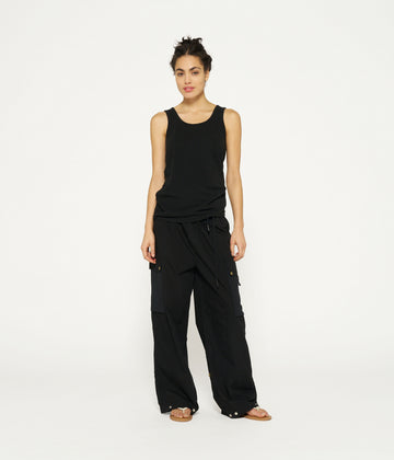 singlet linen cotton | black